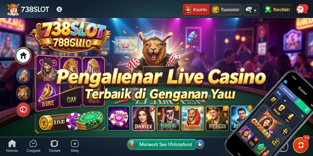 Tampilan menarik dari gameplay Live Casino 738SLOT dengan dealer profesional.