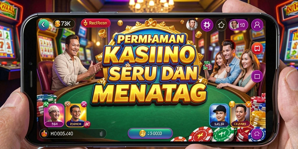 Tampilan menawan dari gameplay Kasino di 73K.