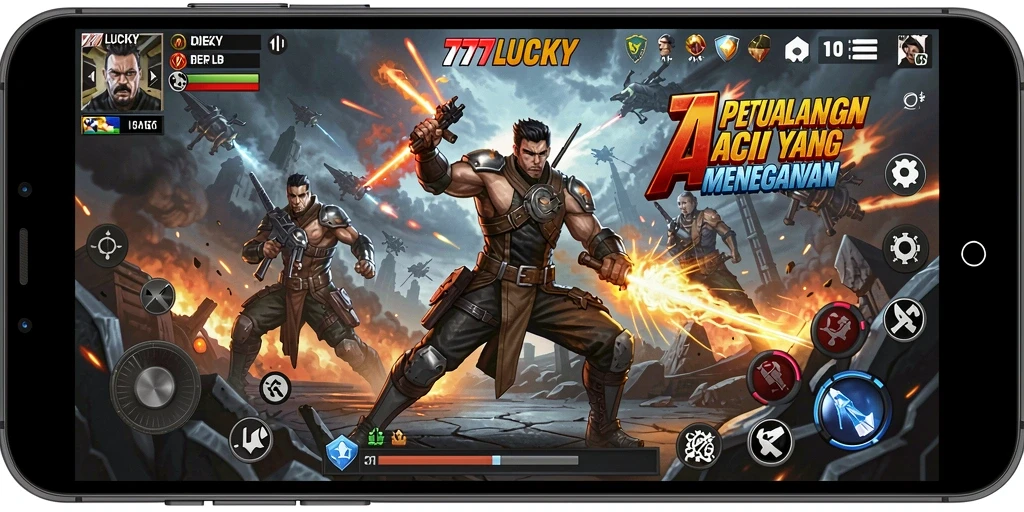 Screenshot gameplay 777LUCKY, menampilkan aksi yang intens.