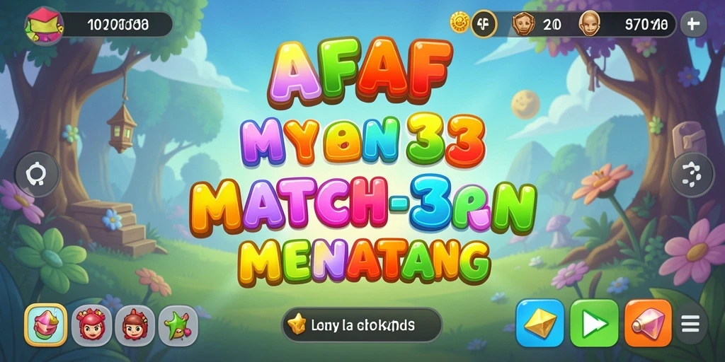 Tampilan menarik dari gameplay <strong>AFAF</strong> dengan elemen Match-3.