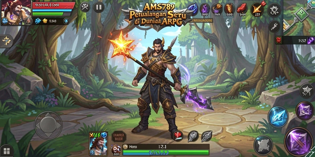 Screenshot utama AMS789 menampilkan aksi pertarungan mendebarkan di dunia ARPG.