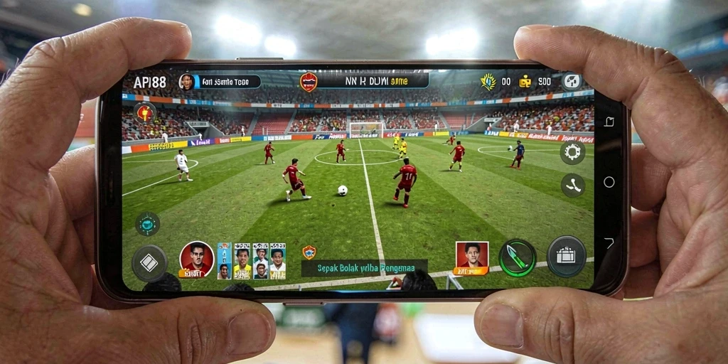 Tampilan gameplay seru di API88 dengan pemain sepak bola berkualitas.