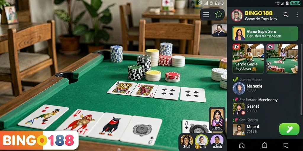 Tampilan menarik dari gameplay BINGO188 Gaple yang seru.