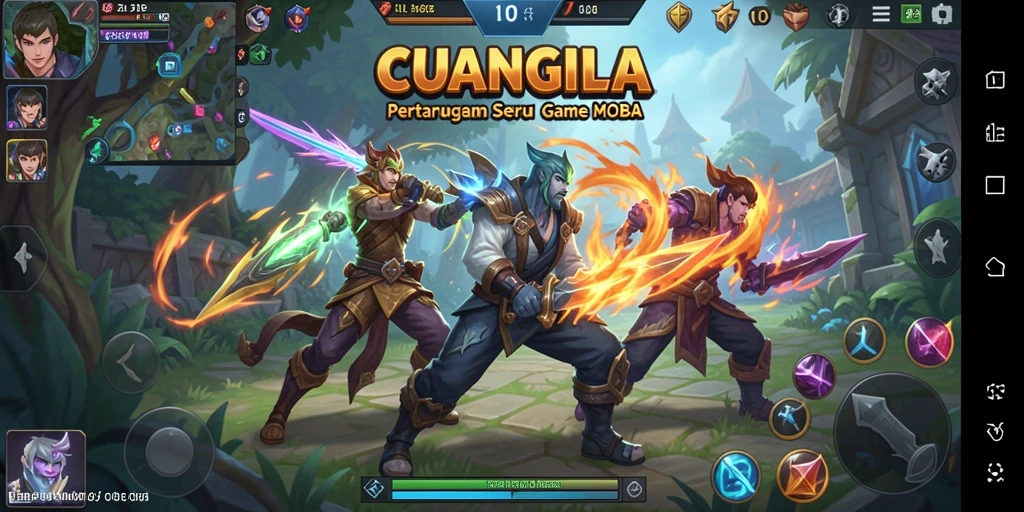 Screenshot gameplay CUANGILA menampilkan pertempuran seru antar tim.