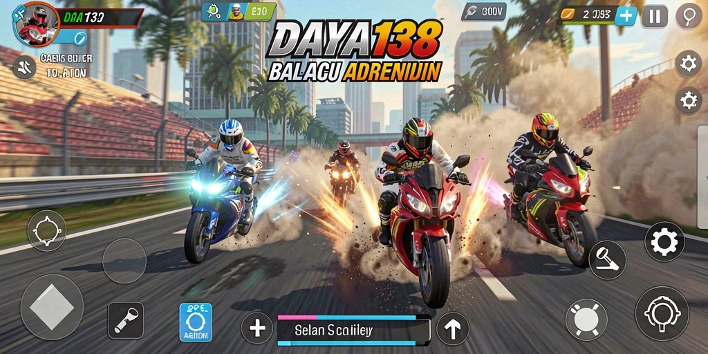 Tampilan gameplay seru di lintasan balap DAYA138.
