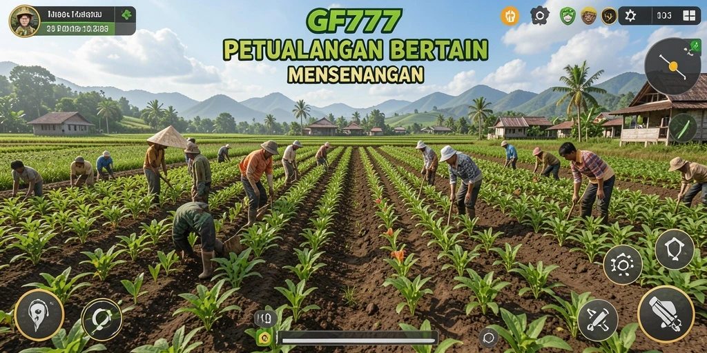 Tampilan menarik dari gameplay GF777 menunjukkan suasana pertanian yang hidup.