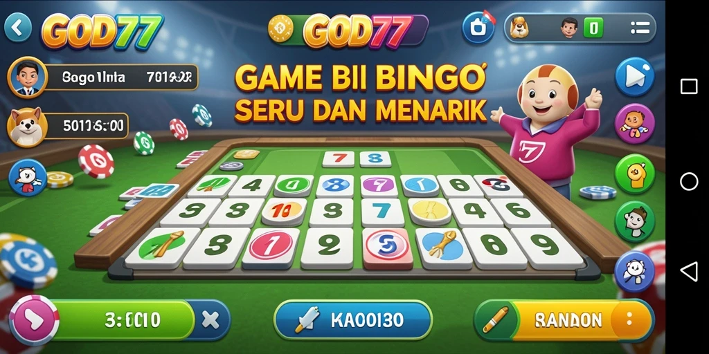Tampilan gameplay menarik dari game Bingo GOD77.