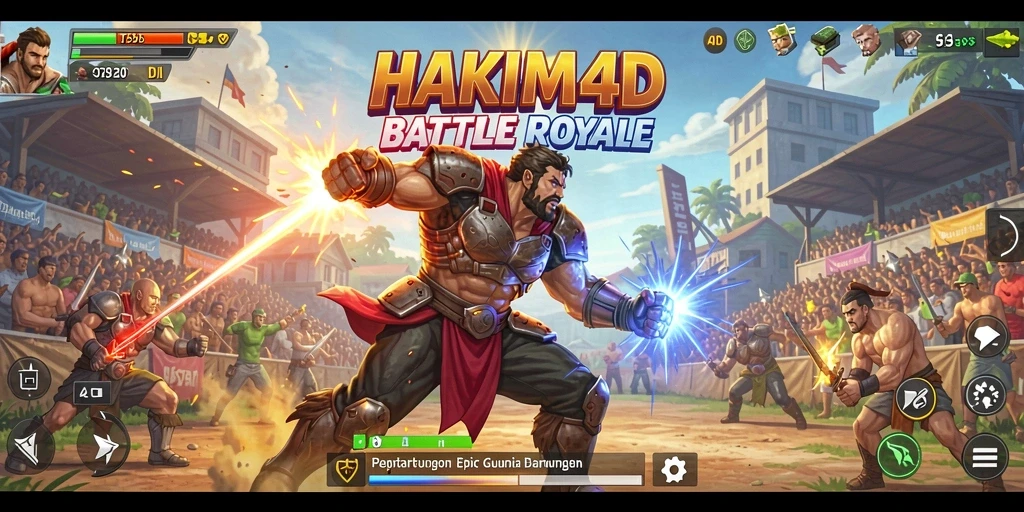 Tangkapan layar HAKIM4D menampilkan aksi Battle Royale yang mendebarkan.