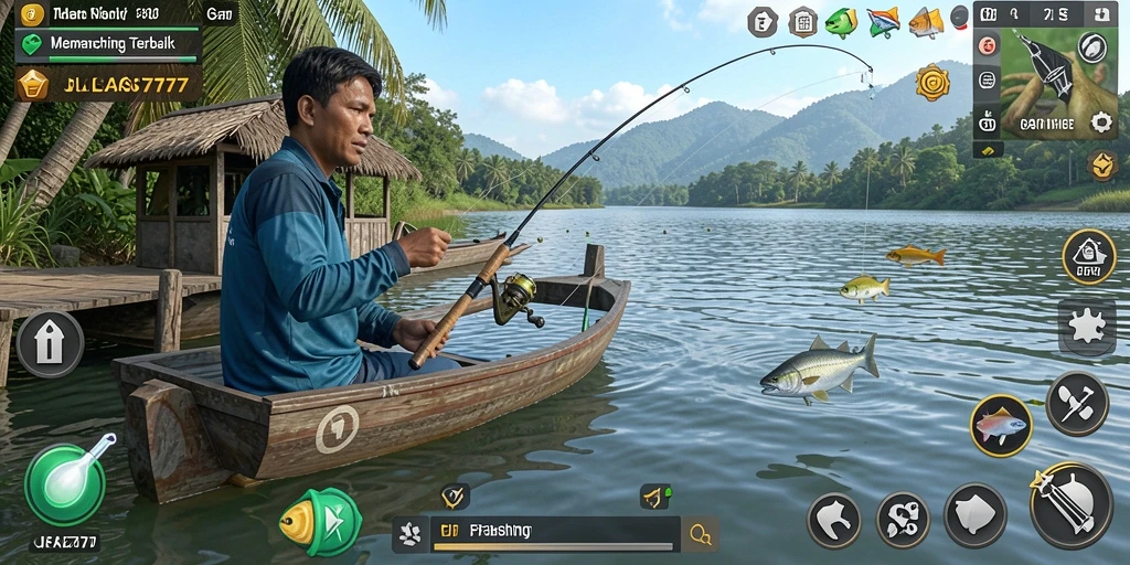Screenshot utama JELAS777 menampilkan pengalaman gameplay Fishing yang mendebarkan.
