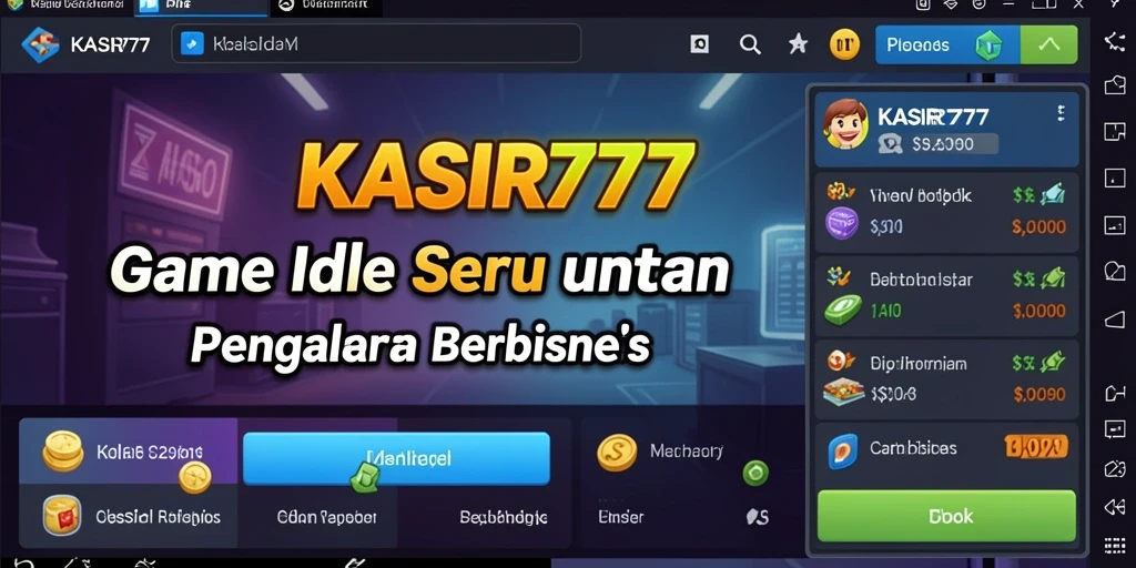 Screenshot gameplay KASIR777 menampilkan toko yang berkembang pesat.