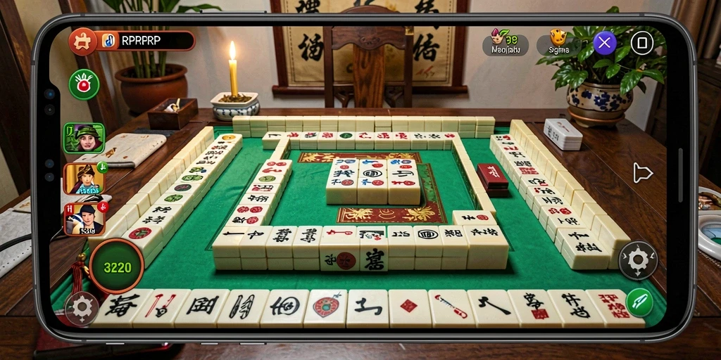 Tampilan screenshot RPRPRP menampilkan aksi permainan Mahjong yang intens.