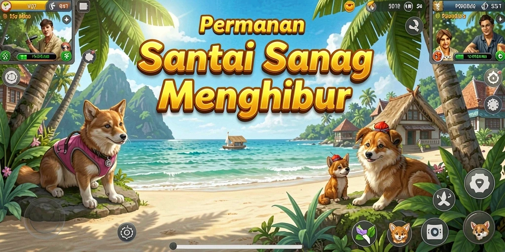 Tampilan gameplay V07 yang ceria dan menghibur.