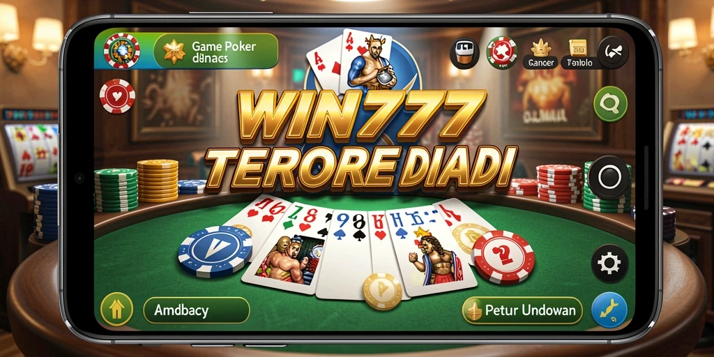 Tampilan gameplay seru permainan poker di WIN777.